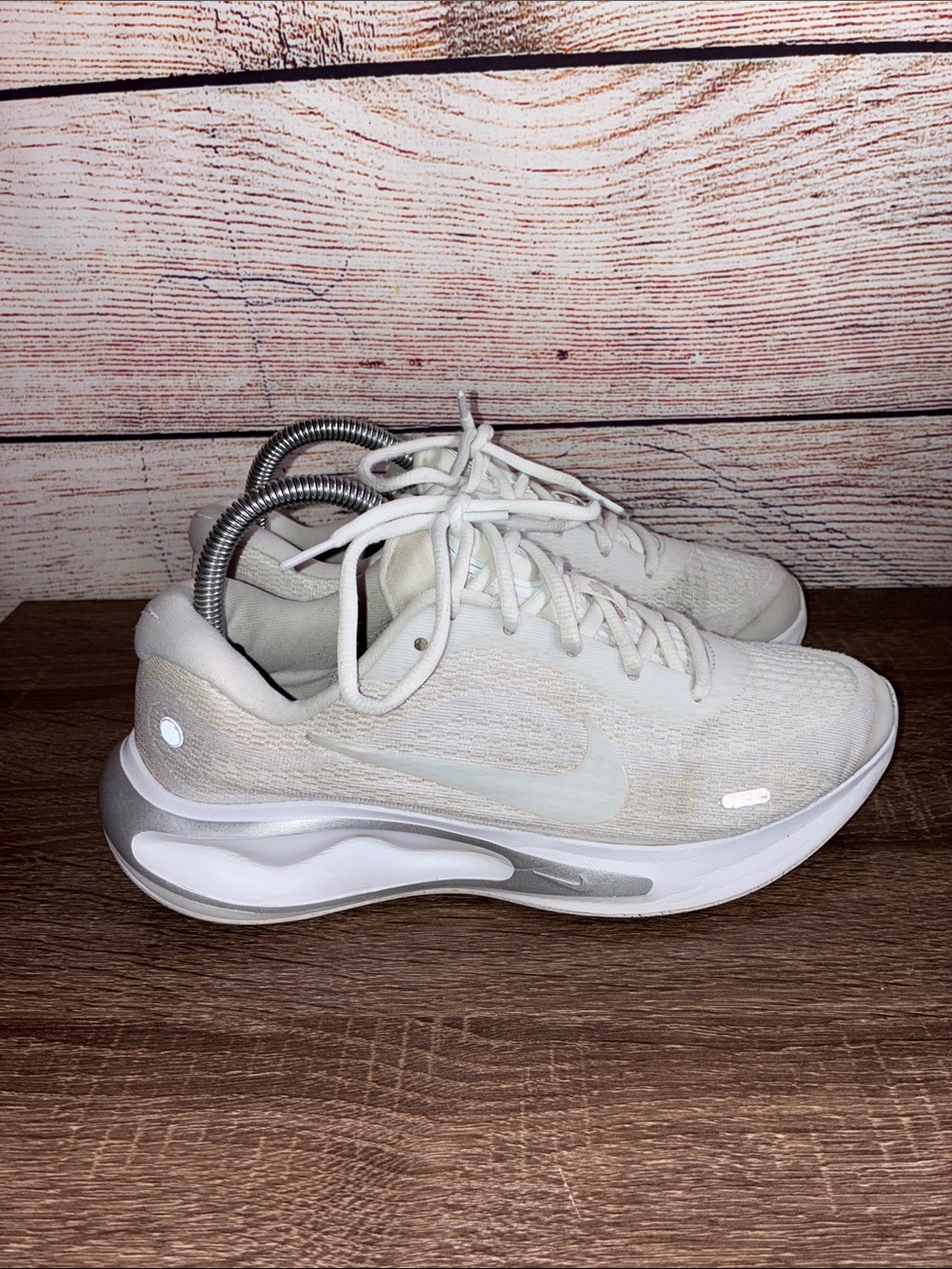 Pre Owned Nike Journey Run Women's Cream/White Athletic Running Shoes Size 8